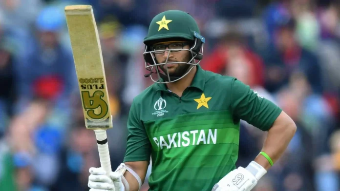 Imam-ul-Haq batting in a cricket match