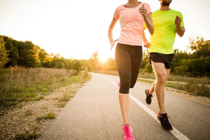 A person jogging in a park